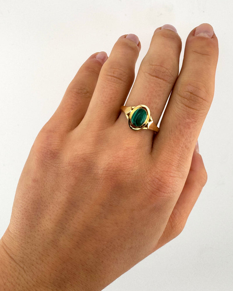 Lumen ring – Malachite