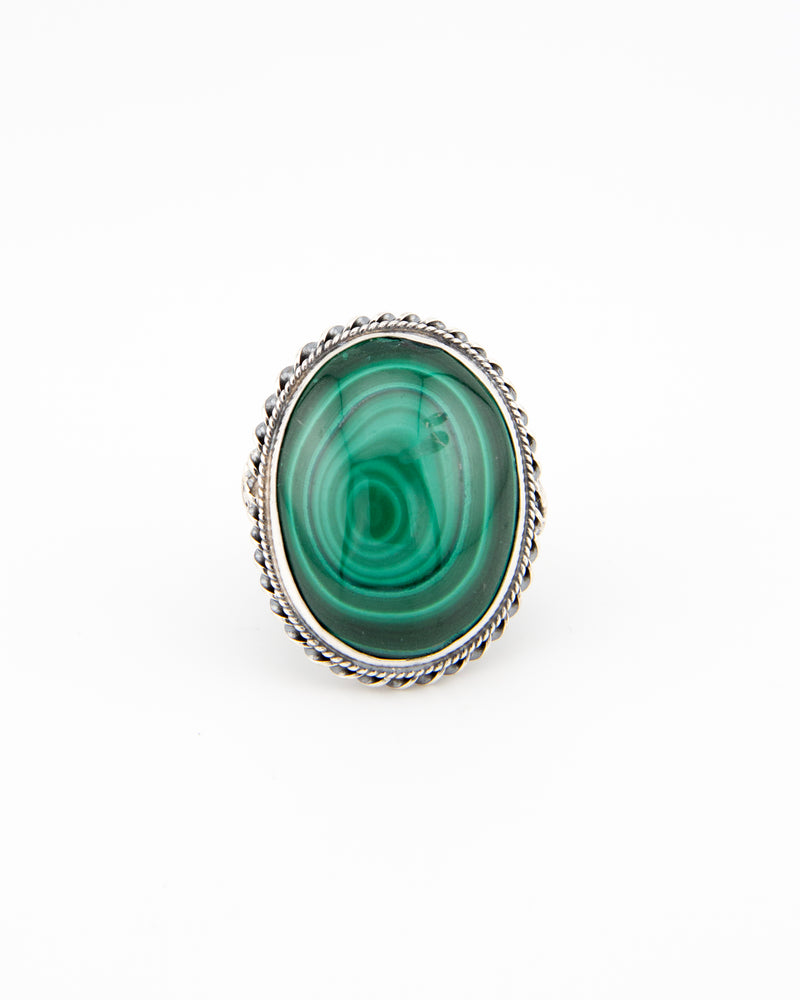 Boho ring – Malachite