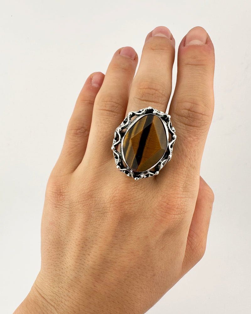 Boho ring – Tiger's eye